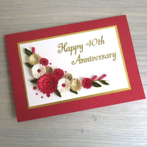 Happy 40th ruby wedding anniversary congratulations card