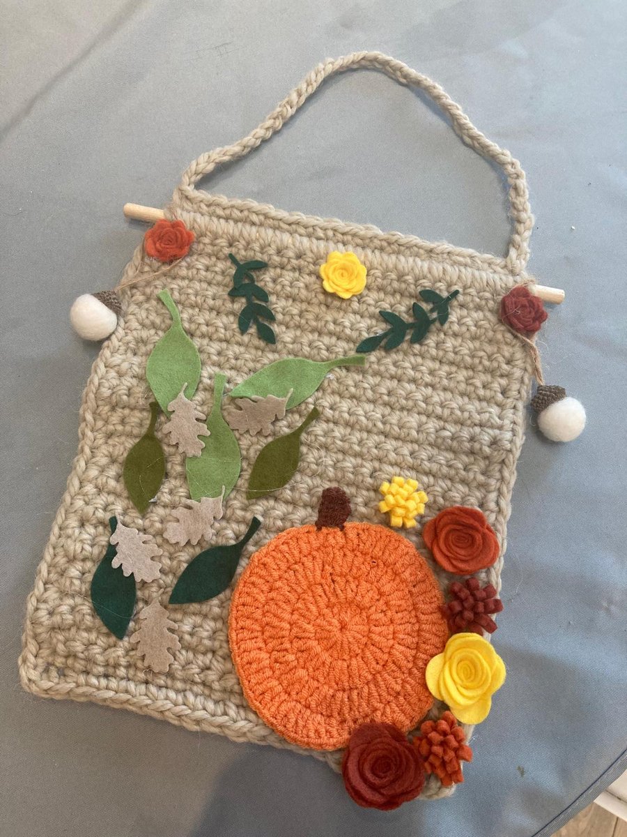 Autumn Harvest Crochet Wall Hanging