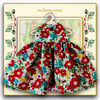 Reserved for Shani - Red and Turquoise Flowered Christmas Dress