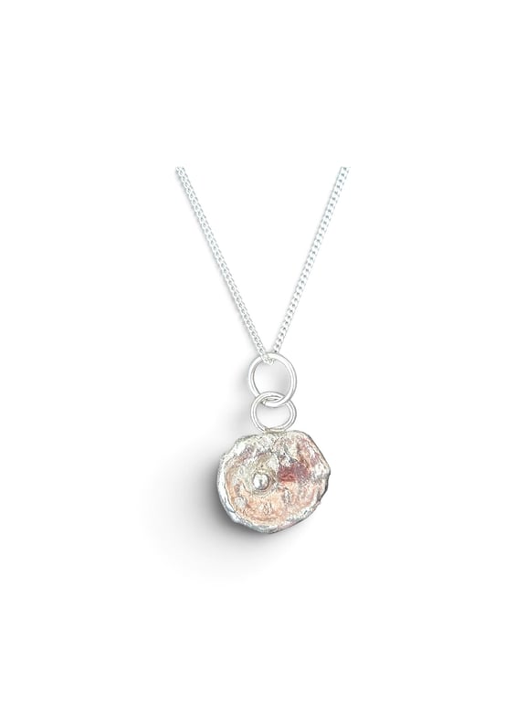 Sterling Silver Oyster Necklace- Water Cast - 16" - Beautiful