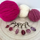  Set of 6 recycled vintage Knitting and crochet stitch markers 