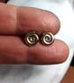 Gold ammonite stud earrings. - Image 4