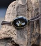Adjustable Resin Bracelet with Real Blackthorn Flower, Waxed Cotton Cord - Image 1