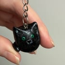 Handmade Black Cat Keyring