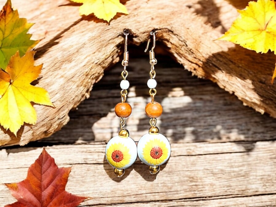 Sun flower earrings
