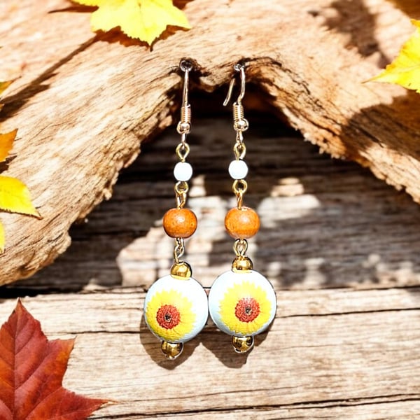 Sun flower earrings
