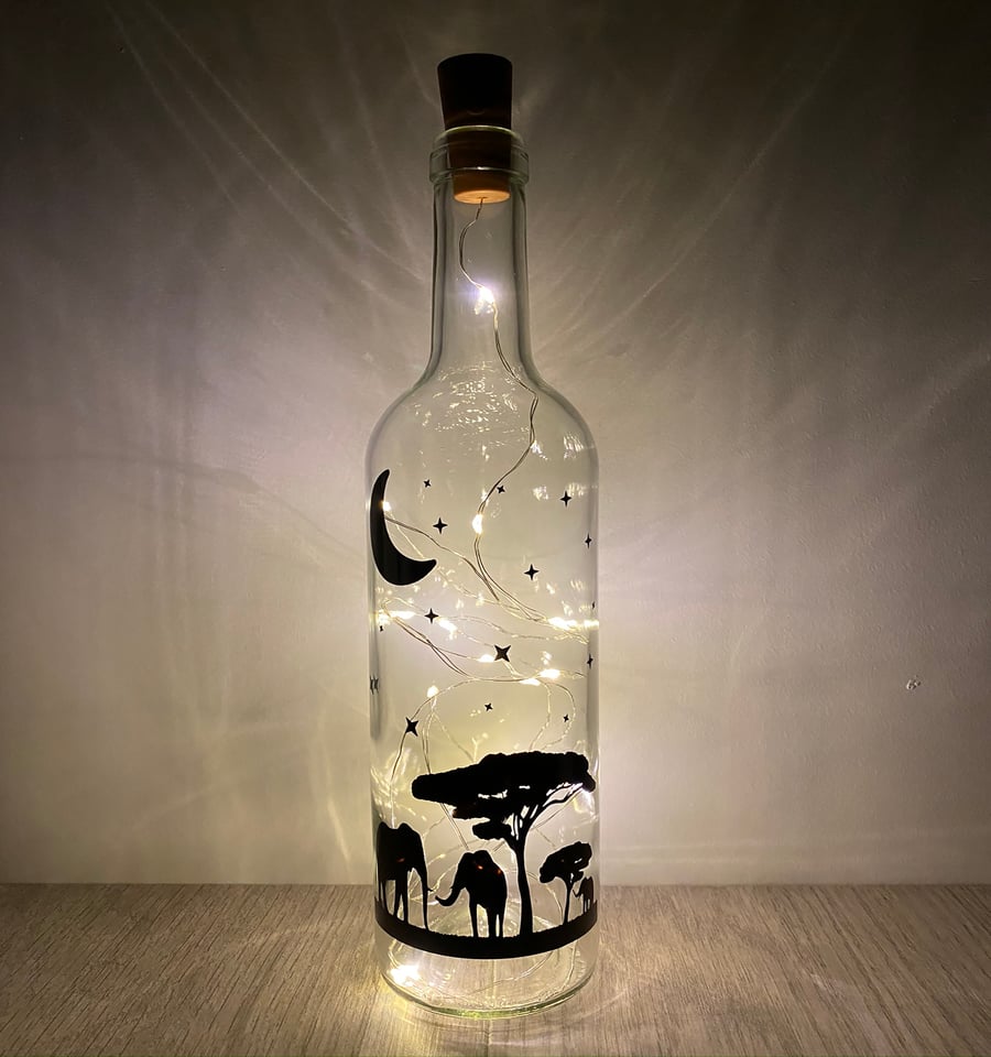 Elephant Bottled Fairy Light - Best Friend Gift - Personalised Gift - Lamp