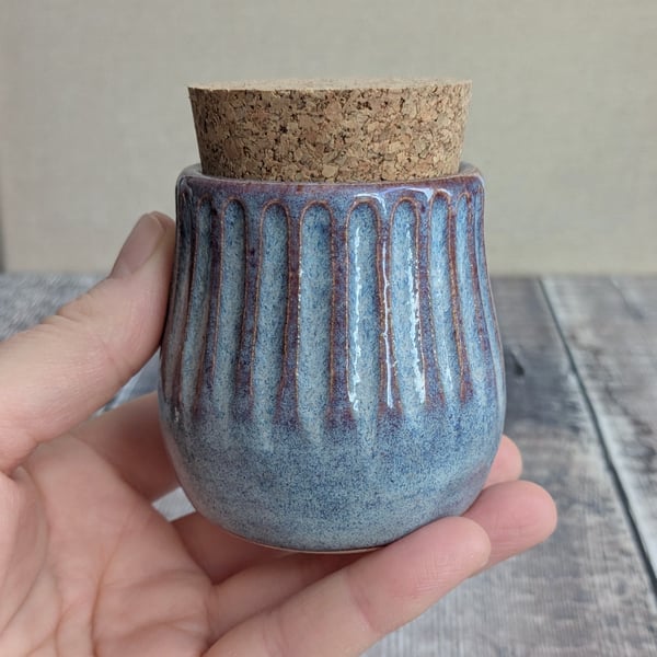 Perfectly imperfect Ceramic pot with cork lid