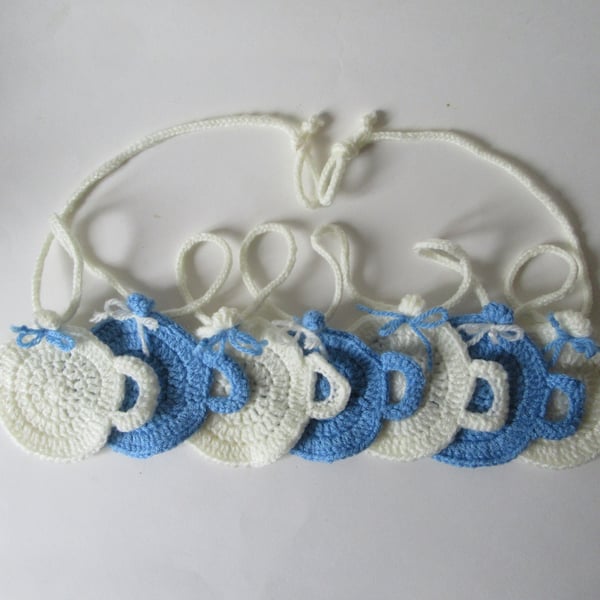 Tea pot cosy bunting - blue and white