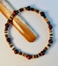 Tigers Eye & Shell Large Unisex Bracelet - Anniversary, Fathers Day Gift For Him - Image 1