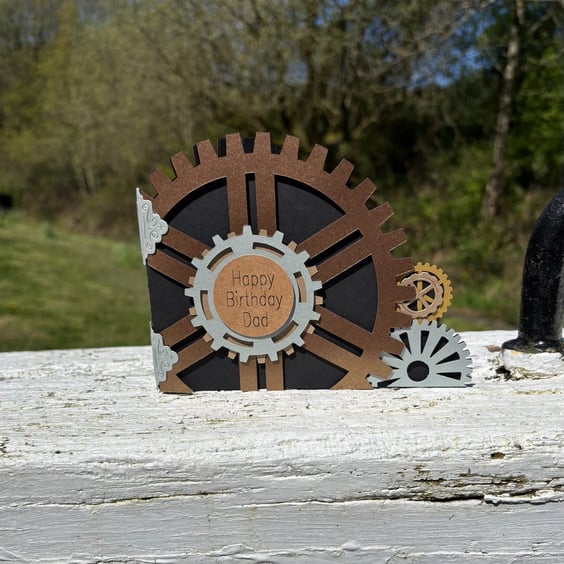 Cogs Wheels and Hinges Birthday Card