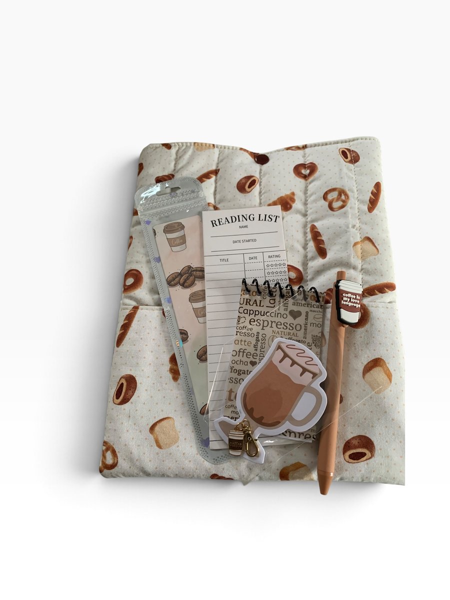 Boulangerie Reading Gift Set. Medium Book Sleeve and Accessories. - Folksy
