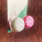 Xmas Snowflake Macaron Earrings