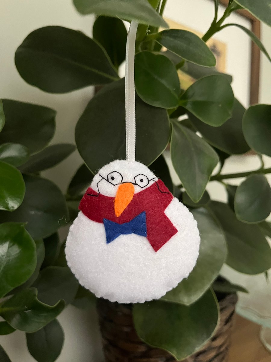 The Clever One - Felt Snowman Decoration