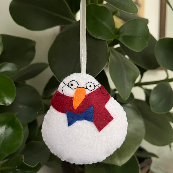 The Clever One - Felt Snowman Decoration