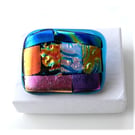 Patchwork  Brooch 110 Dichroic Fused Glass Handmade 