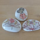 Decorative 'Floral & Butterfly' Pebbles