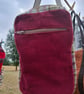 Cherry corduroy and plaid bag
