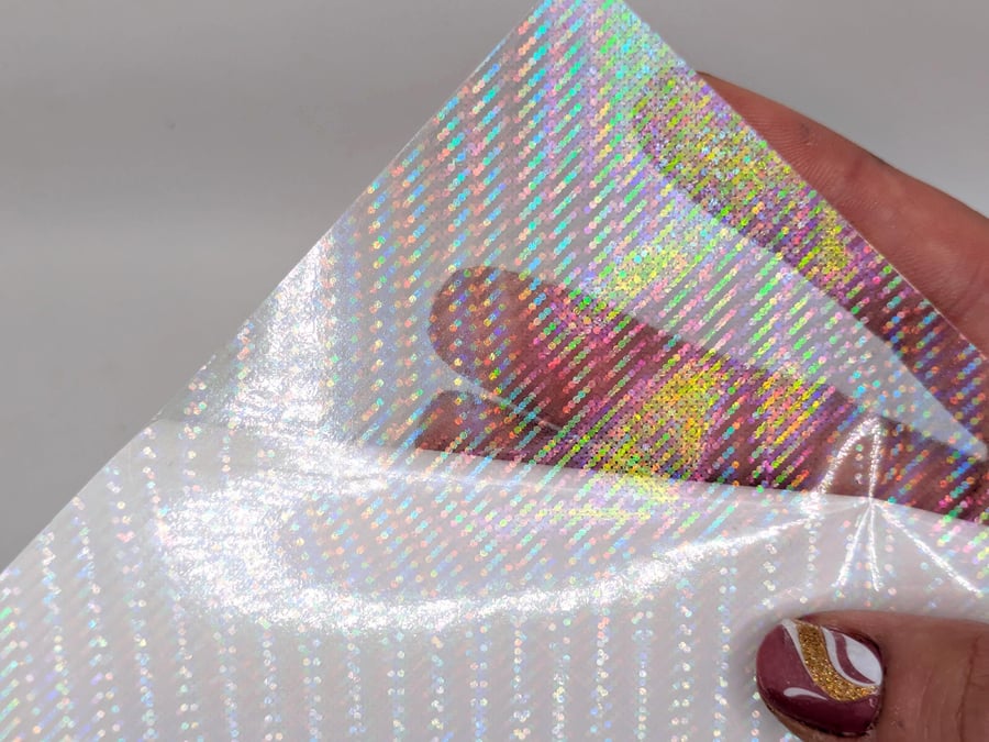 Self-Adhesive Holographic Vinyl Overlay Sticker - Buffering Design