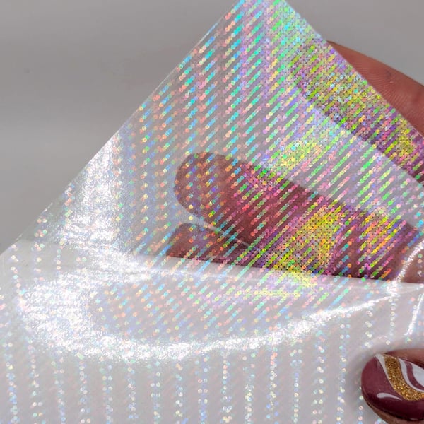 Self-Adhesive Holographic Vinyl Overlay Sticker - Buffering Design