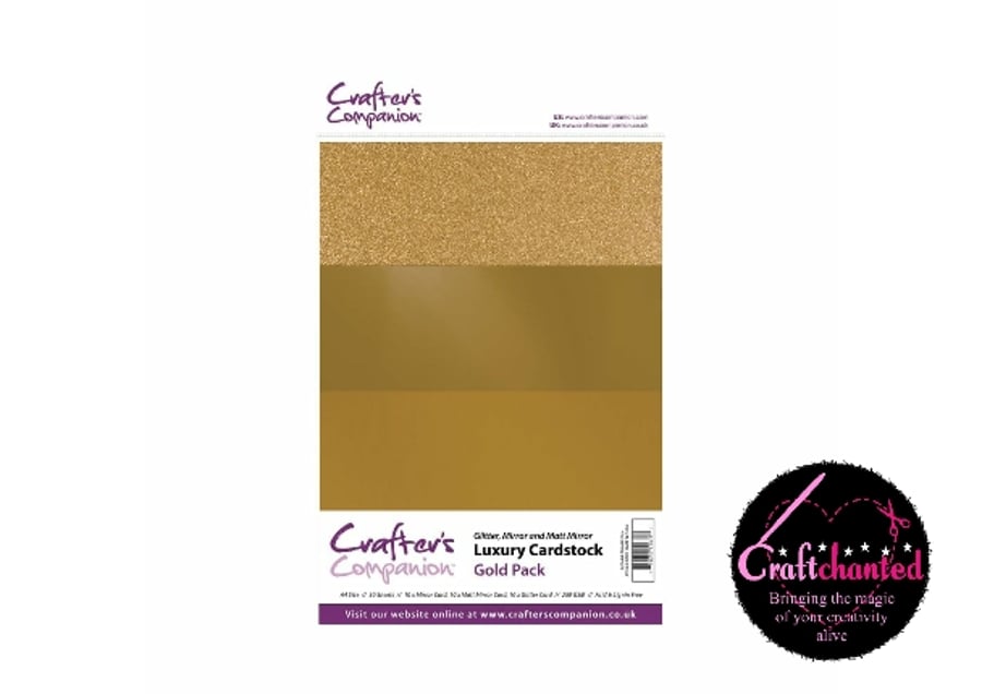 Crafter's Companion - Luxury Cardstock Pack - Gold - A4 - 250gsm - 30 Sheets