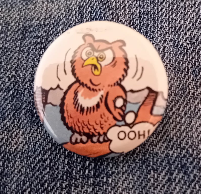 Vintage Comic Badge – Owl