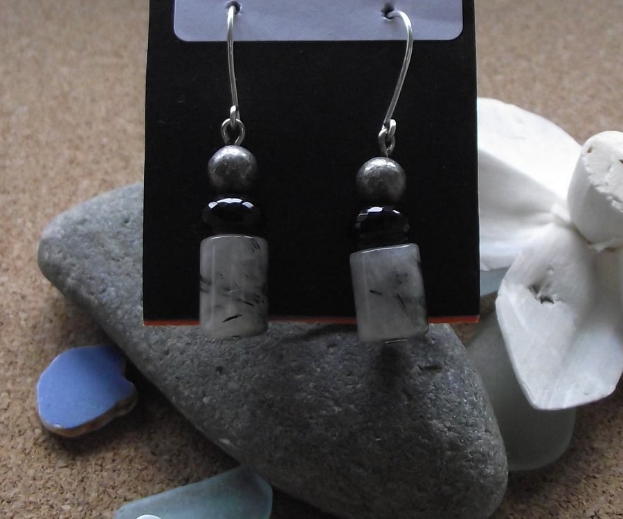 Rutilated quartz earrings