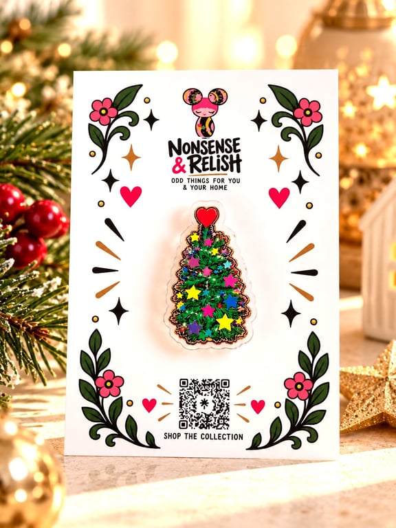Tinsel Tantrum Pin Badge Christmas Pin - Funny Pins - Recyclable Acrylic -Gift 