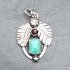 Thames Garnet leafy pendant
