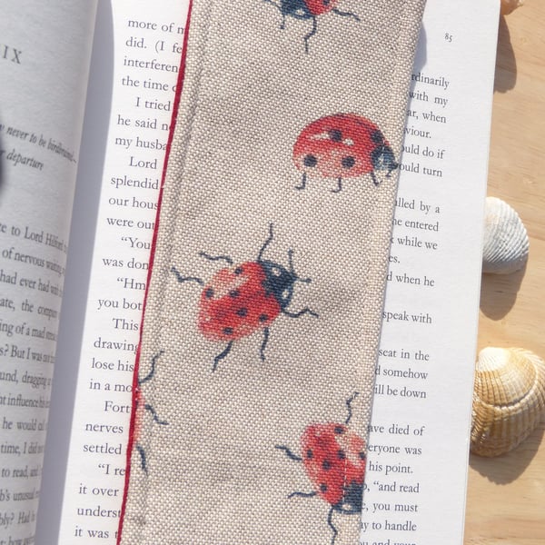 Bookmark with ladybirds