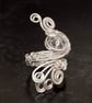 Copper ring,Swarovski copper ring-adjustable,wire wrapped peacock ring design. - Image 5