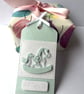 Handmade Pearl shimmer Aquamarine baby gift tags  - Image 4