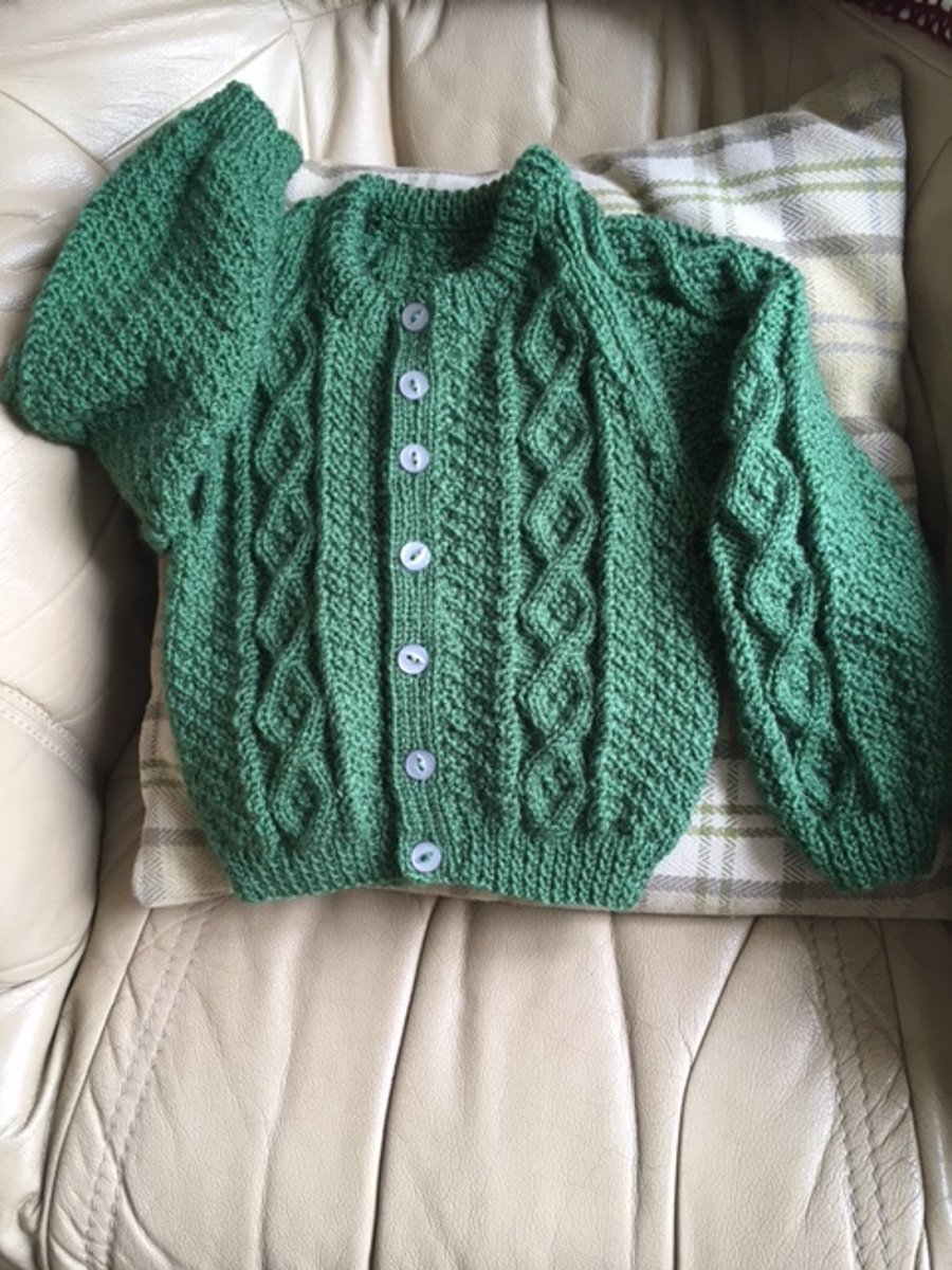 Aran style cardigan - Age 2-3 years
