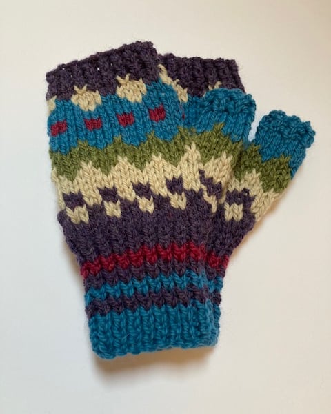 100% Wool fingerless gloves