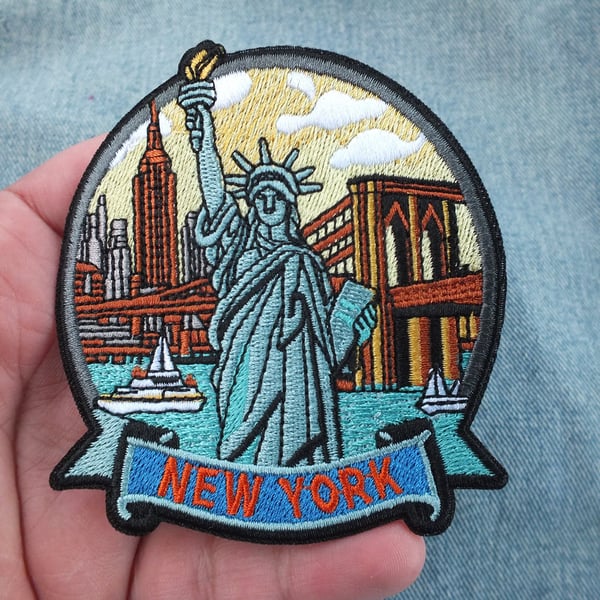 New York Embroidered Patch USA Iron On Sew On Applique Badge Travel Gift