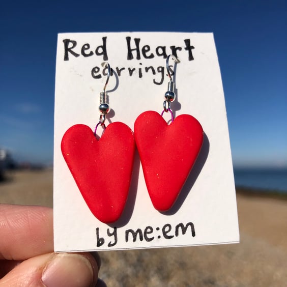 Red Heart Earrings perfect for party or wedding