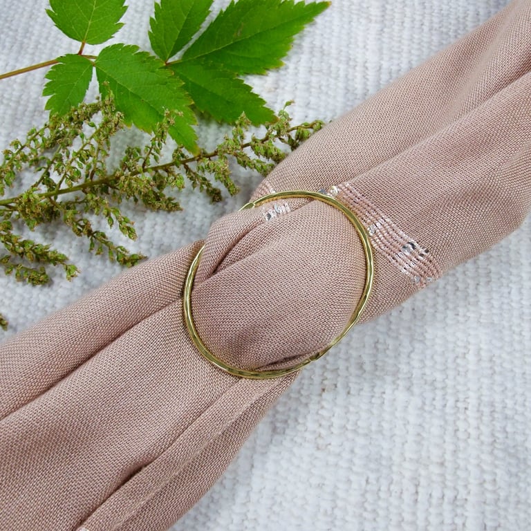 Scarf Ring, Brass Buckle for Scarves and Lightweight Shawls