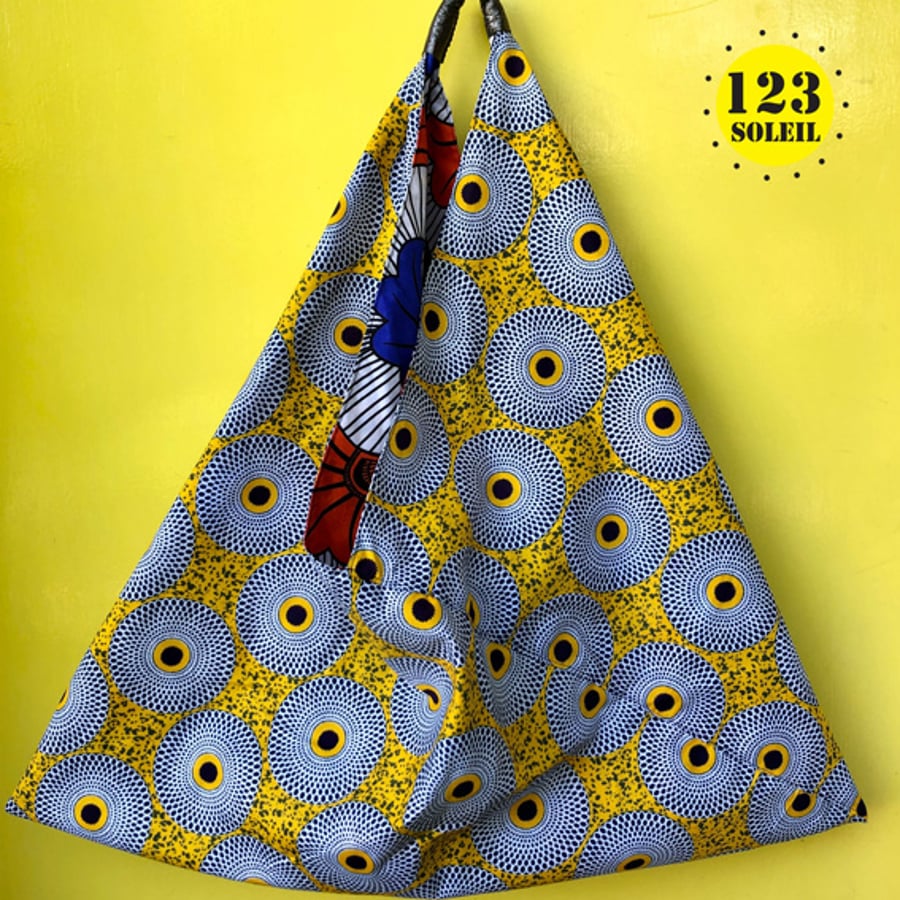 Reversible XL cotton fabric bag ,bag for life, carry all, handmade, holidays bag