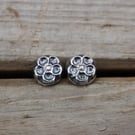 Recycled Sterling Silver Flower Studs