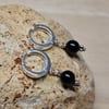 Shungite huggie hoop earrings. Reiki jewelry uk