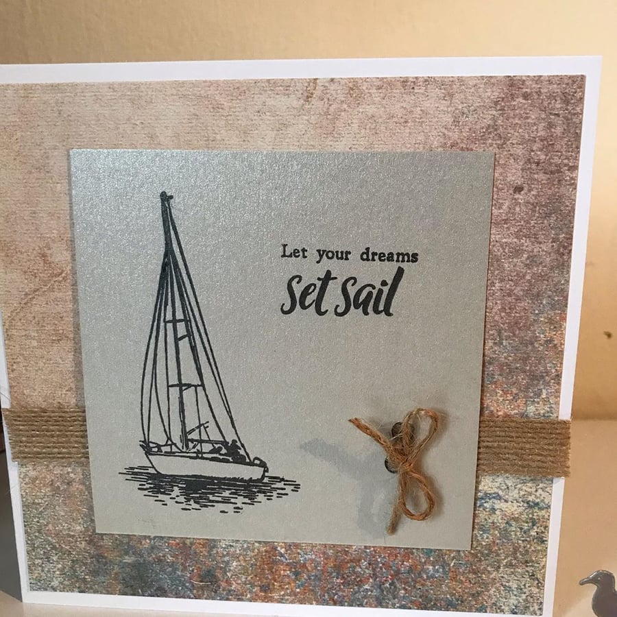 Sail Boat Birthday Card - reduced price