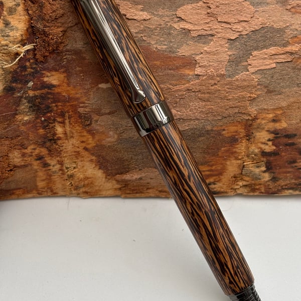 Premium Quality Rollerball  Hand turned From Black Palm Wood, Gunmetal Fittings