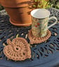Leaf coaster, chunky mat, cotton coasters, plant lovers gift - Image 1