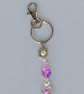 Handmade Silver Pastel Purple Charm Keyring With Pearl Shell, Flower & Clover