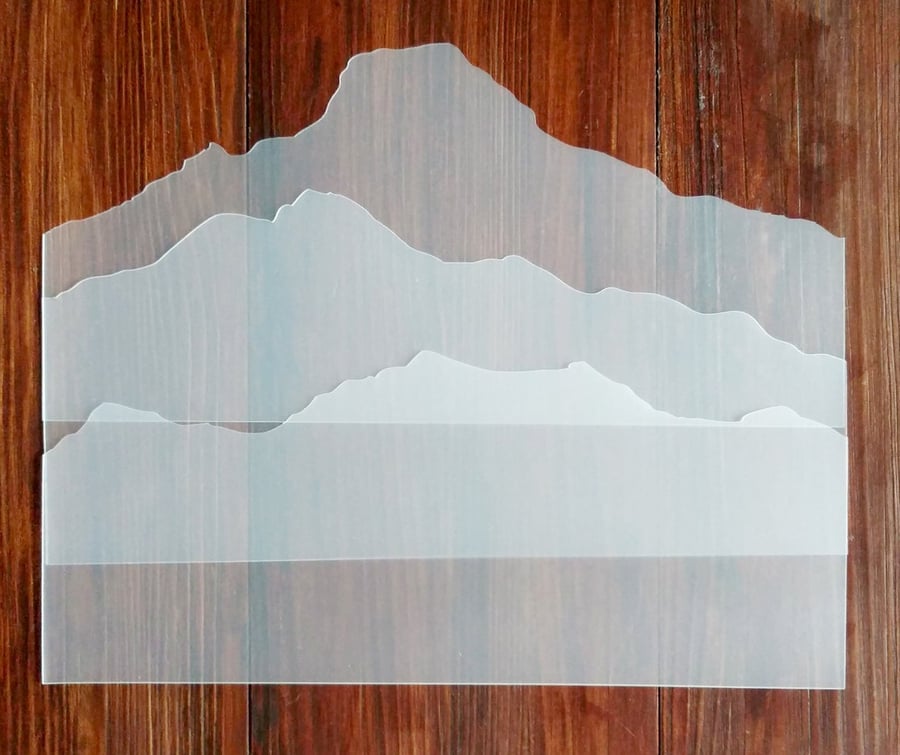 Hills Masks Stencils A4 wide (set of 3) Reusable PP Sheet for Arts & Crafts