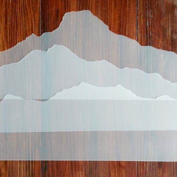 Hills Masks Stencils A4 wide (set of 3) Reusable PP Sheet for Arts & Crafts