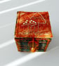 Unique hand embroidered handmade keepsake box in harris tweed - Image 1