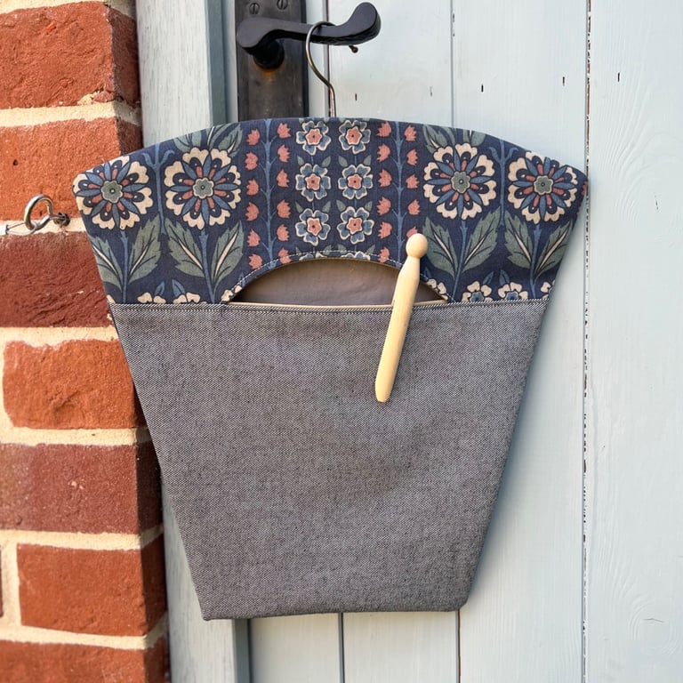 Reclaimed Liberty Cotton and Denim Peg Bag