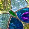 Stained Glass Butterfly Suncatcher - Handmade Decoration - Pale Blue and Blue