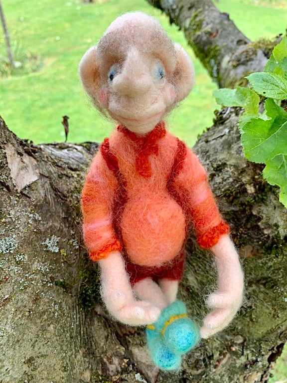 Ooak Needle Felted Art Doll, Wool Doll, Troll Doll, Fibre Art, Handmade Doll
